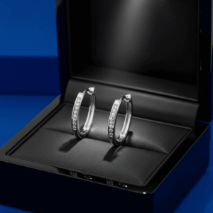 Minimalist Diamond Hoop Earrings