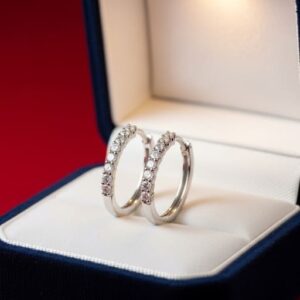 Prong-Set Diamond Mini Hoops
