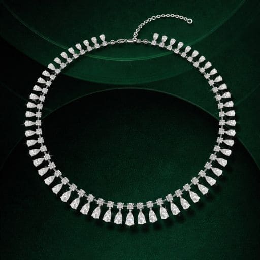 Pear Drop Fringe Lab Diamond Necklace - Image 2