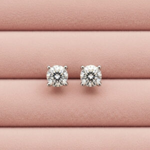 Round Cut Diamond Ear Studs