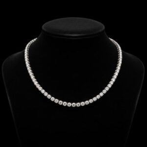 Round Brilliant Cut  Diamond Tennis Necklace
