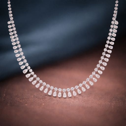 Pear Drop Fringe Lab Diamond Necklace