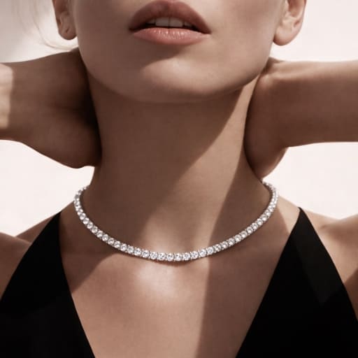 Minimalist Diamond Tennis Necklace - Image 4