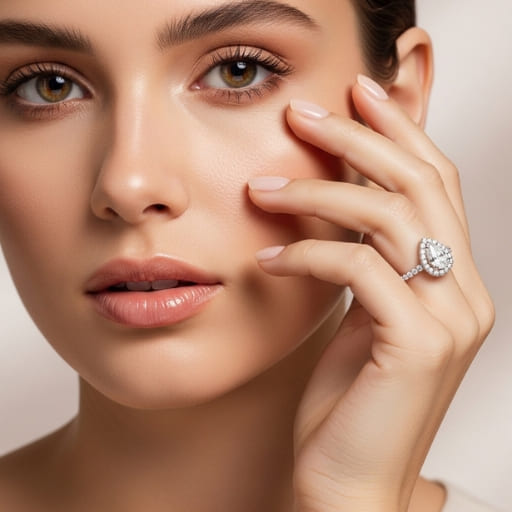Pear Halo Engagement Ring - Image 2