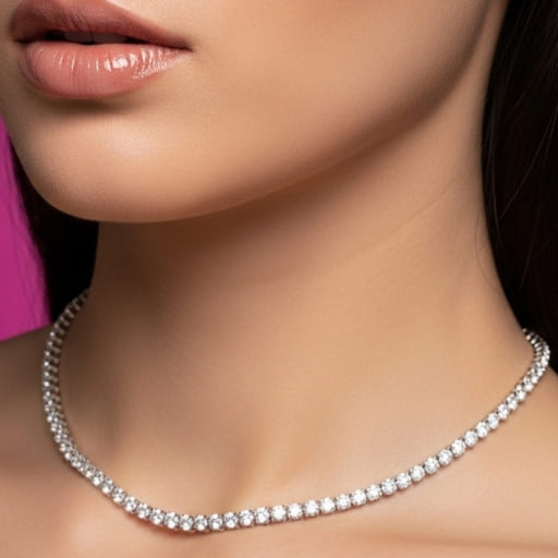 Minimalist Diamond Tennis Necklace - Image 2