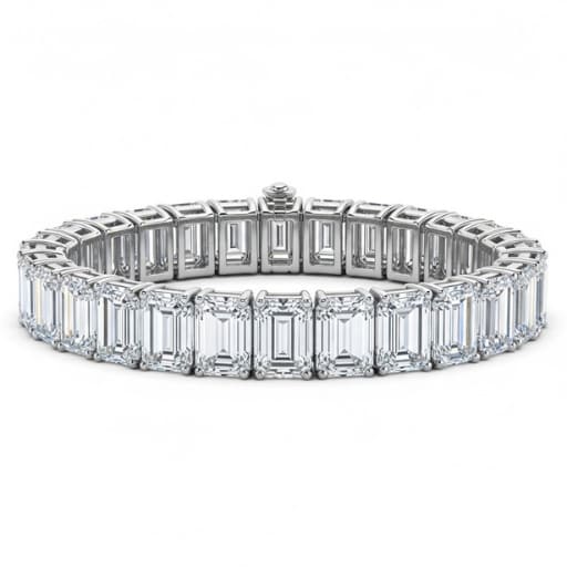 Emerald Cut Diamond Line Bracelet - Image 2