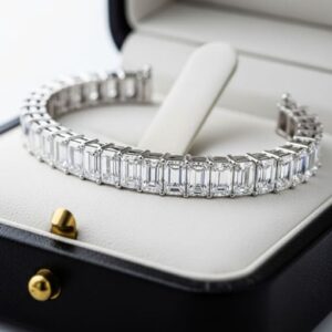 Emerald Cut Diamond Line Bracelet