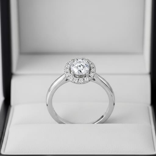 Round Cut Diamond Halo Ring