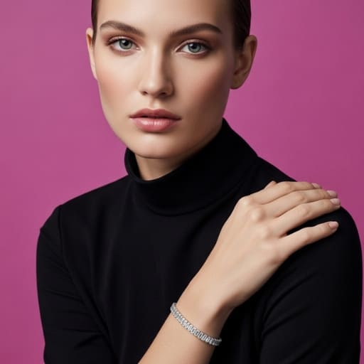 Emerald Cut Diamond Line Bracelet - Image 4