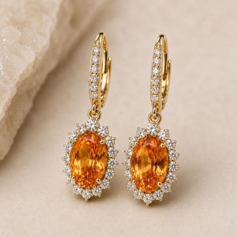 Citrine drop earrings