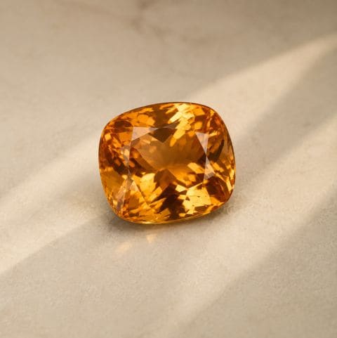 Cushion orange gemstone