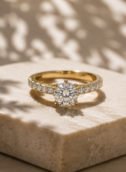 Round diamond engagement ring