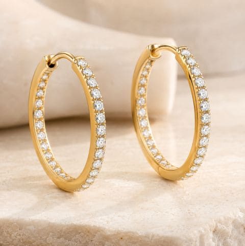 Diamond hoop earrings