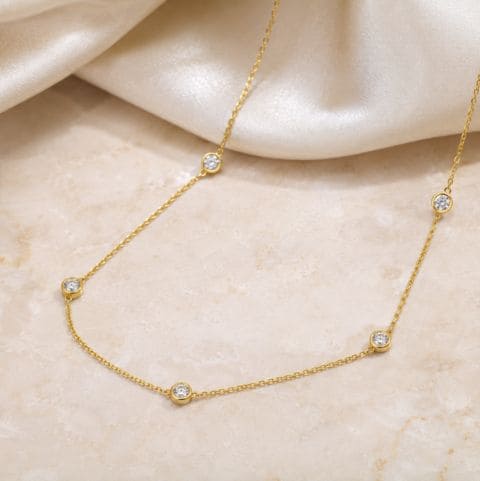 Diamond station necklace