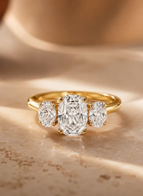 Lab-grown diamond engagement ring