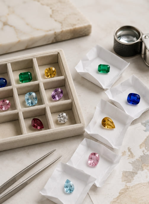 Assorted natural gemstones
