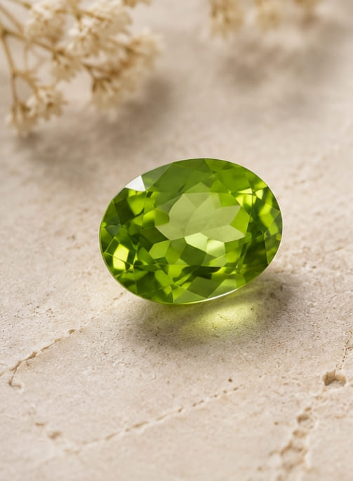 Loose natural peridot gemstone