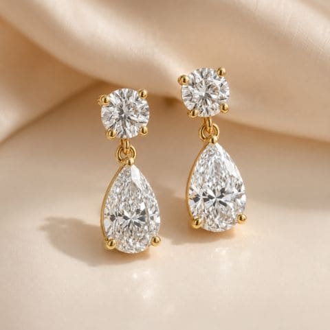 Pear diamond earrings